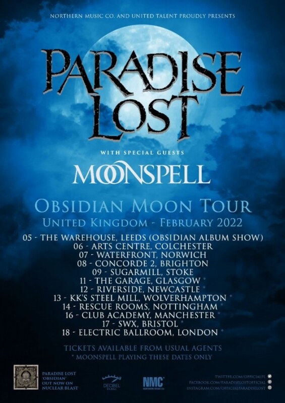 Moonspell Announces UK Tour Dates With Paradise Lost & Shares Epic Live Video!