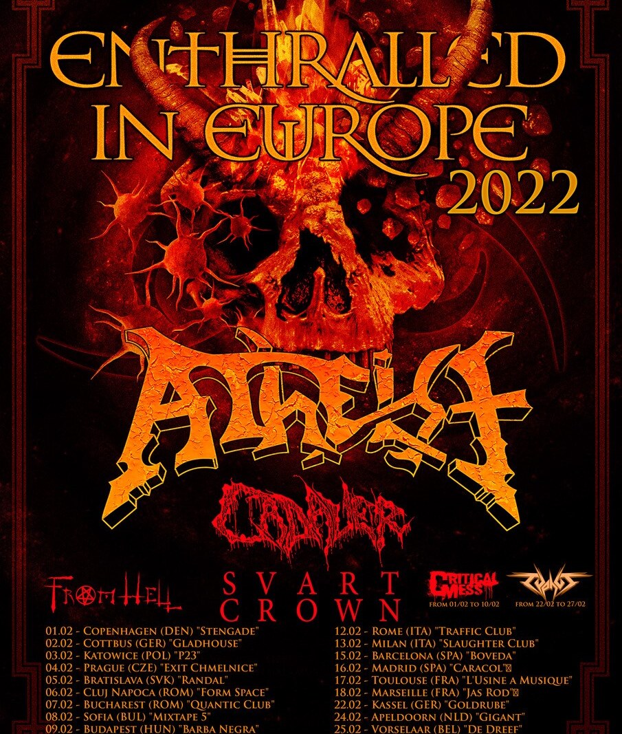 Cadaver announce dates for rescheduled European tour with Atheist in early 2022