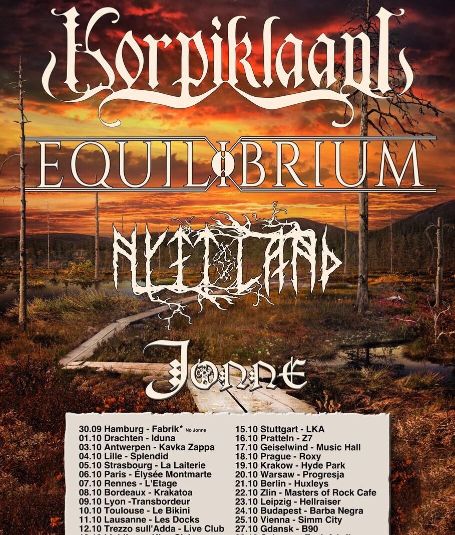Korpiklaani & Equilbrium announce dates for European tour in Fall 2021!