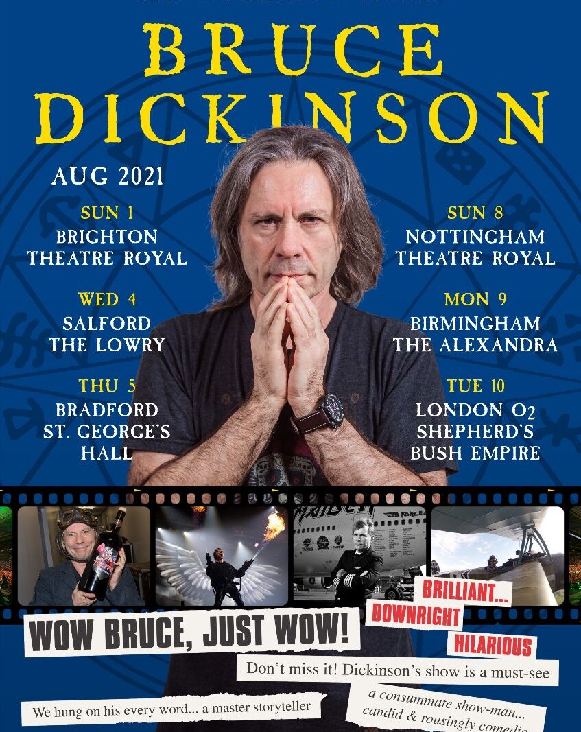 Iron Maiden's Bruce Dickinson announces spoken word UK tour