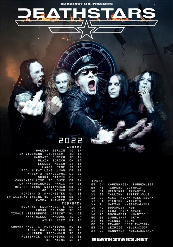 Deathstars announce re-scheduling of tour dates for 2022!