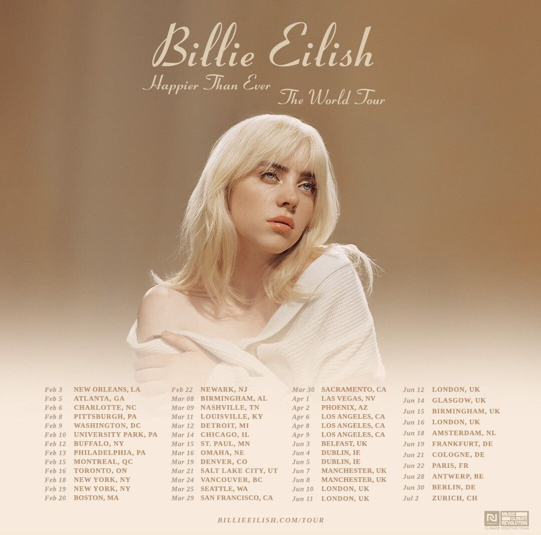 Billie Eilish komt op 28 juni 2022 naar het Sportpaleis