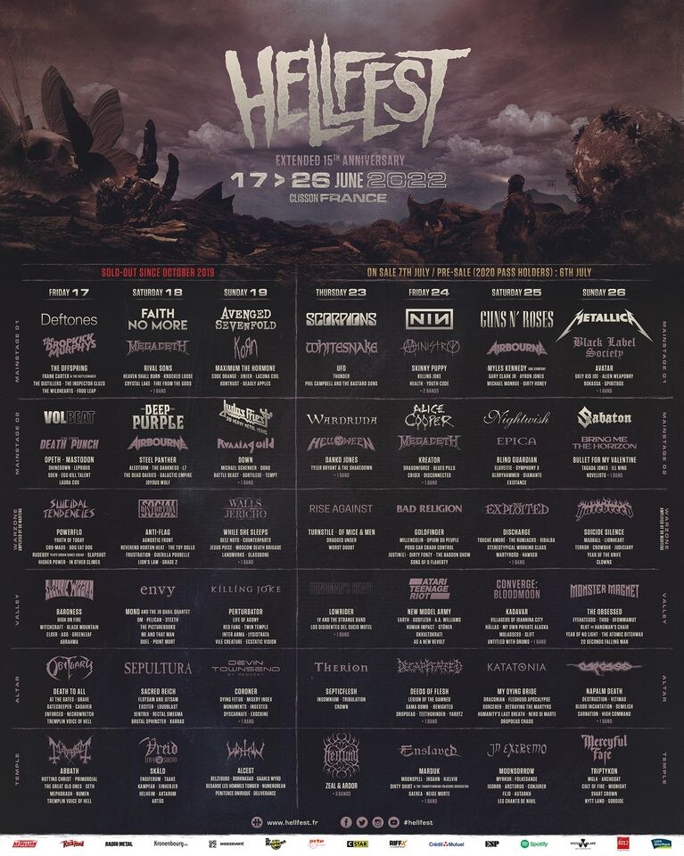 Hellfest announced the almost complete lineup for their 15th anniversary edition