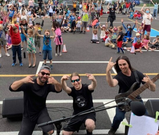 Death Metal band plays show at Elementary School