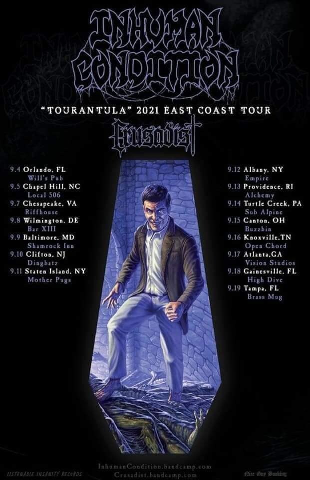 Death metal power trio Inhuman Condition have recently announced their first tour, dubbed the Tourantula