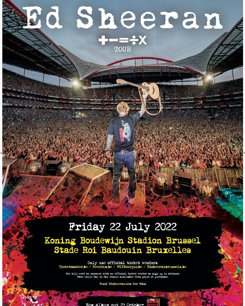 Ed Sheeran op 22 juli 2022 in Koning Boudewijnstadion Brussel