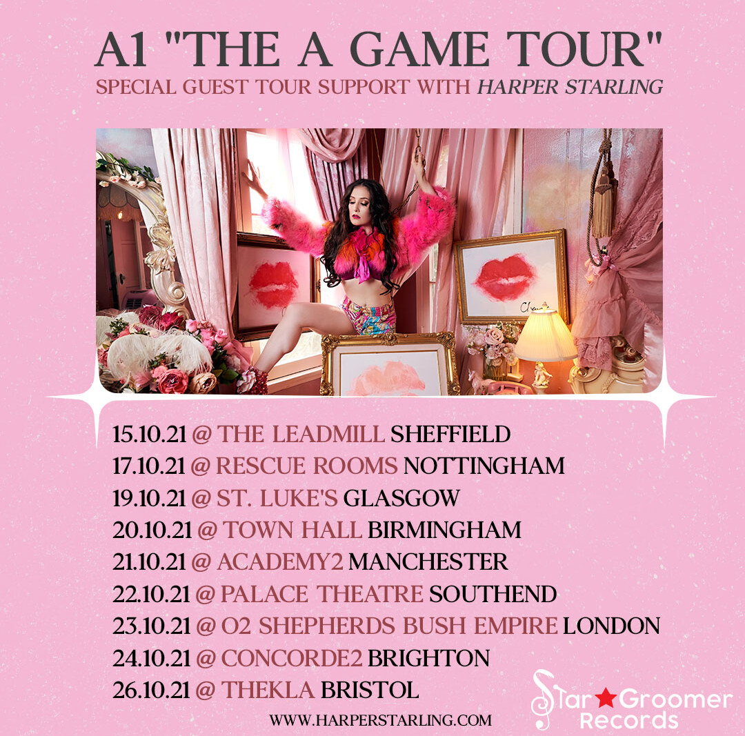 Harper Starling is announcing a UK tour supporting British-Norwegian boy band A1.
