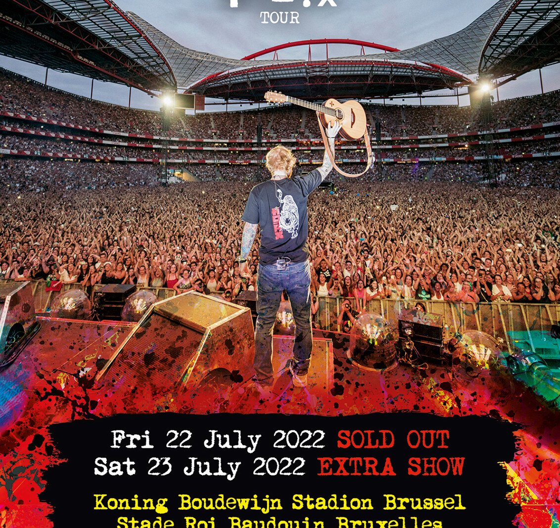 EXTRA concert Ed Sheeran in Koning in Boudewijnstadion Brussel op 23 juli 2022