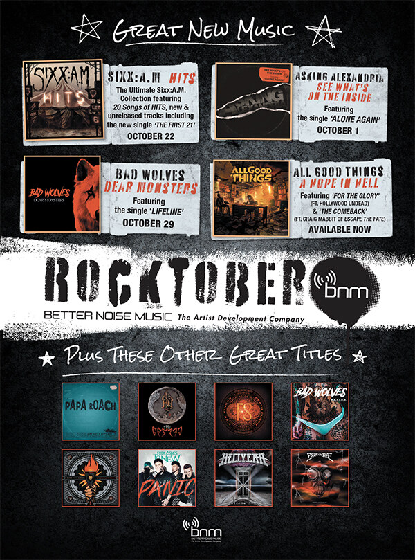 Better Noise Music, Current Number One Rock Label At Both Mediabase & Billboard, Announces ‘Rocktober’ Campaign, Celebrating New Music Releases