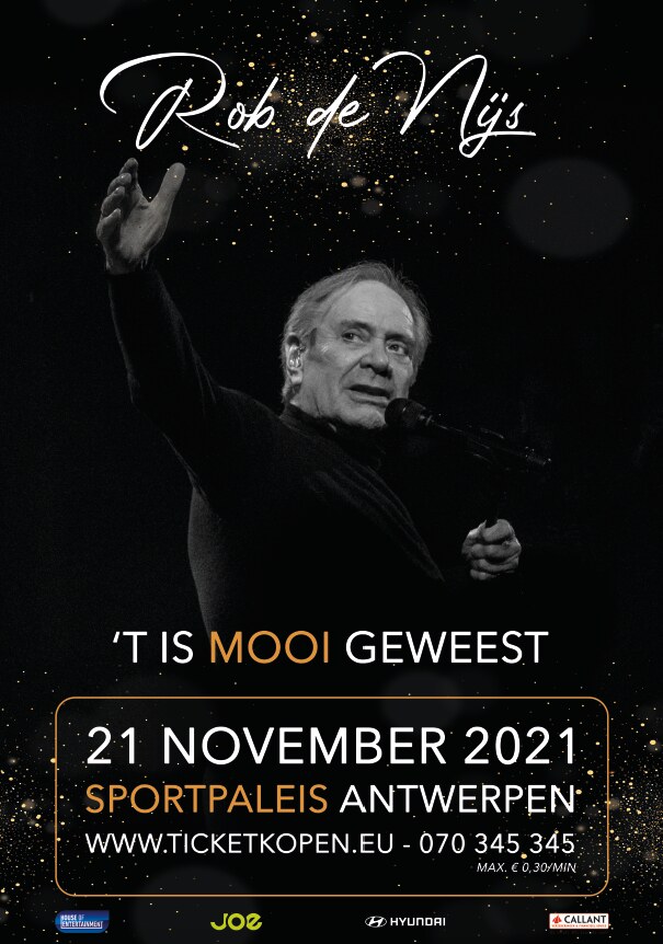 Ook Paul Michiels, Belle Perez en Gene Thomas zijn op 21 november te gast op het laatste concert van Rob de Nijs in het Sportpaleis
