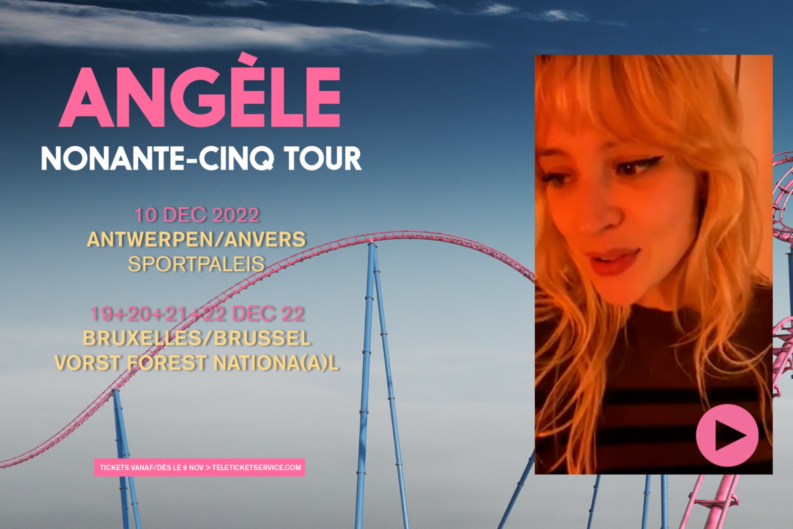 Angèle - Nonante-Cinq tour stelt nieuwe Belgische concertdata voor