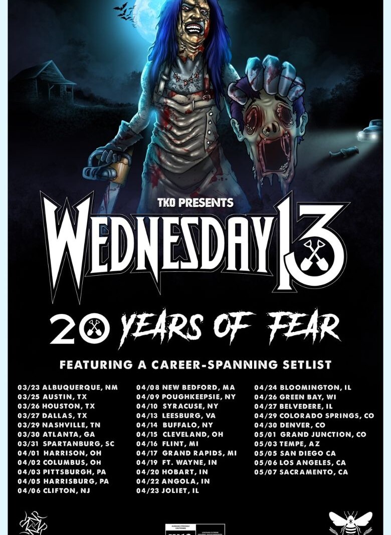 Wednesday 13 Signs Worldwide Contract with Napalm Records + Announces 2022 U.S. Headline Tour.....!!!