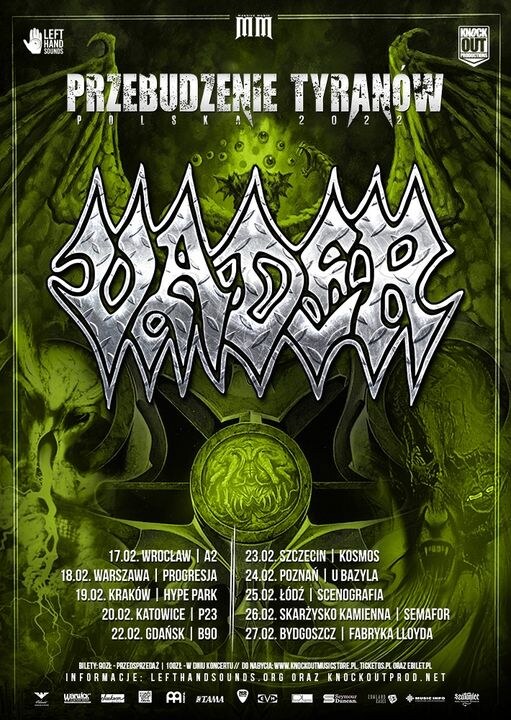 Vader Update "United Titans Tour 2022" Dates + Announce "The Awakening of Tyrants" Tour in Poland