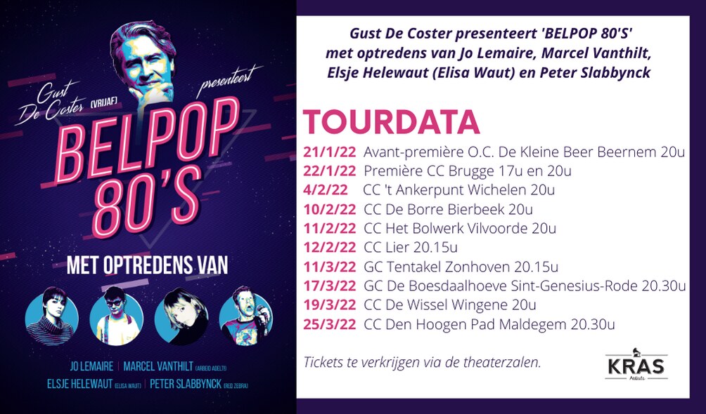 Gust De Coster bouwt samen met vier artiesten een Belpop feestje tijdens 'Belpop 80's' !