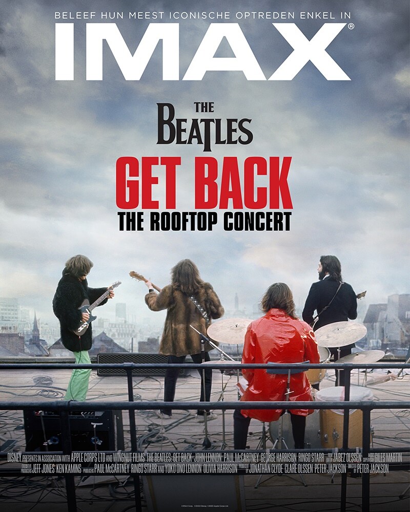 Het legendarisch dakconcert van The Beatles uit de docuserie "The Beatles: Get Back" debuteert in de bioscoop in IMAX®