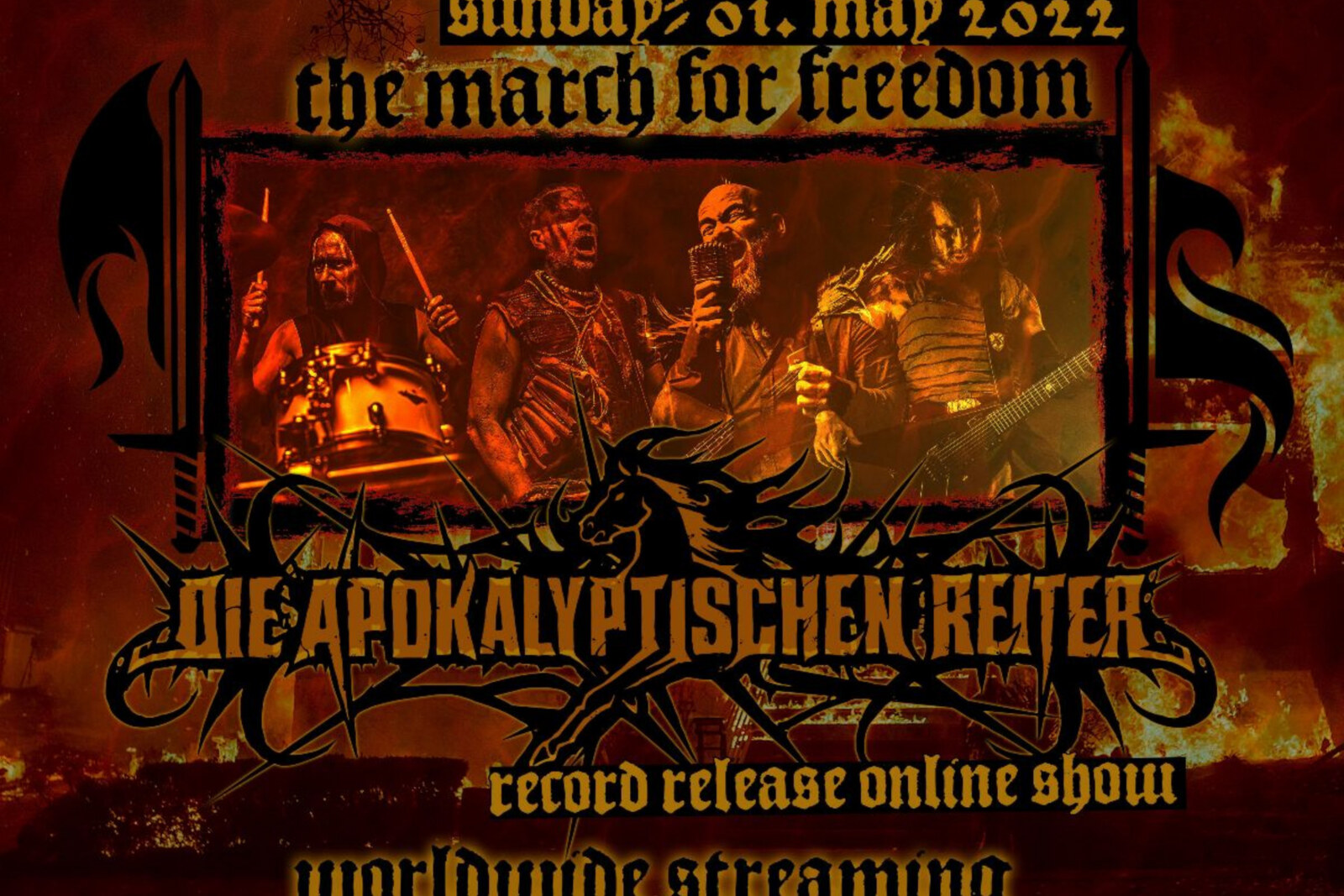 Die Apokaltischen Reiter  announce worldwide Streaming show "The March For Freedom"!