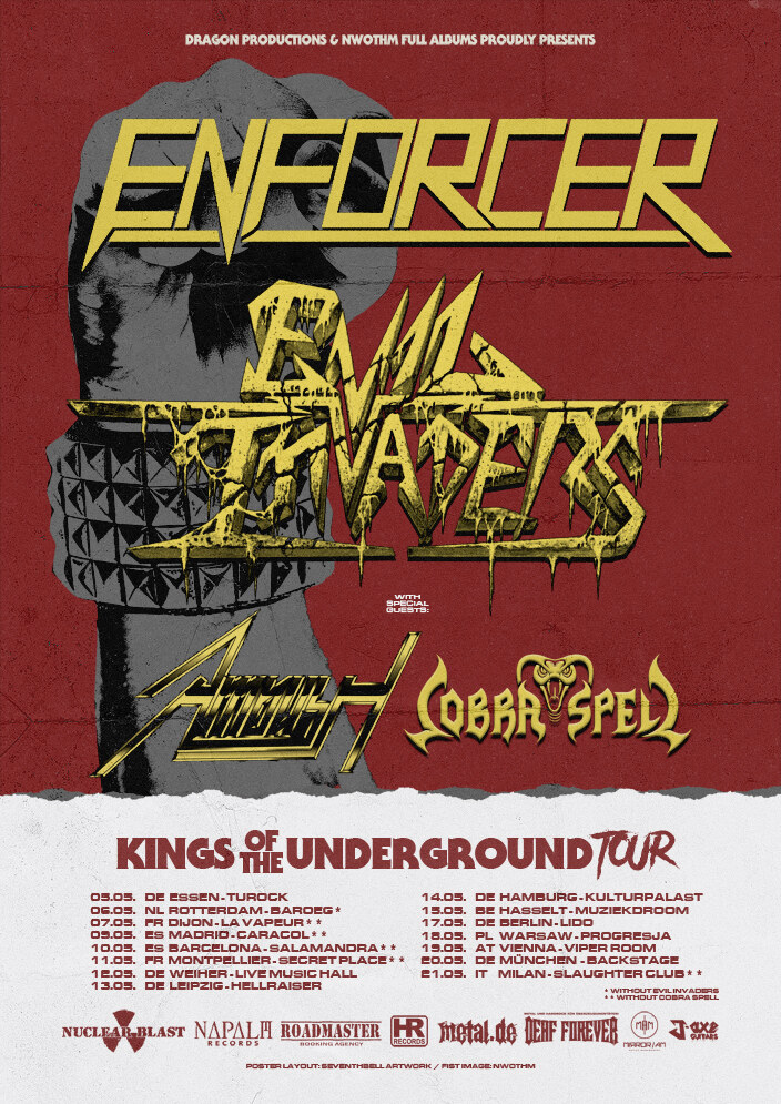 Enforcer announces new co-headliner and special guest for the Kings of the Underground Tour 2022!