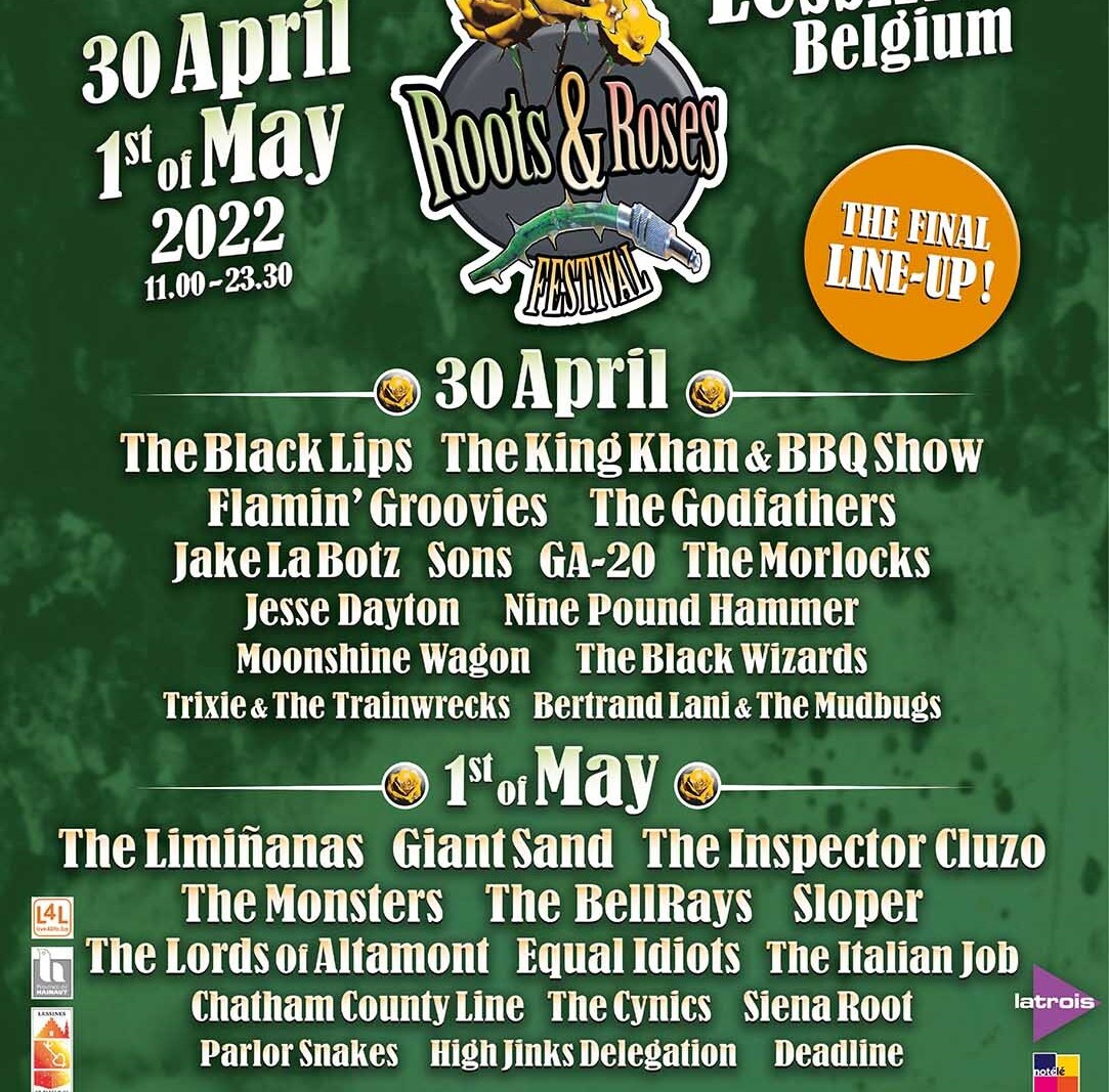 Roots & Roses Festival, de voorjaarsklassieker onder de festivals, uitzonderlijk een 2-daagse het weekend van 1 mei !