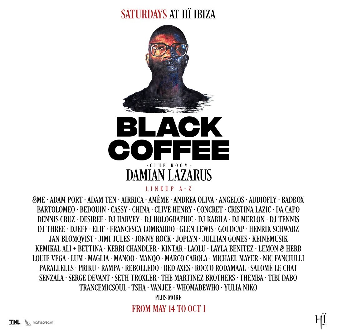 Black Coffee and Damian Lazarus unveil adventurous line-ups for Saturdays at Hï Ibiza