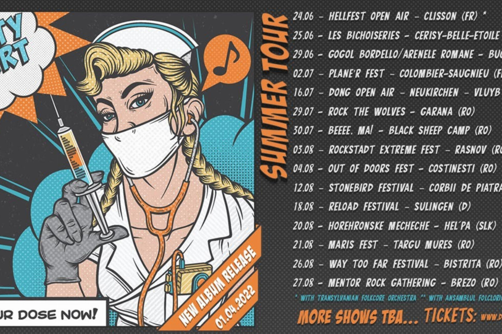 Dirty Shirt - EU Tour Dates (RO, FR, DE) + Hellfest (FR) and more! + New Album “Get Your Dose Now”