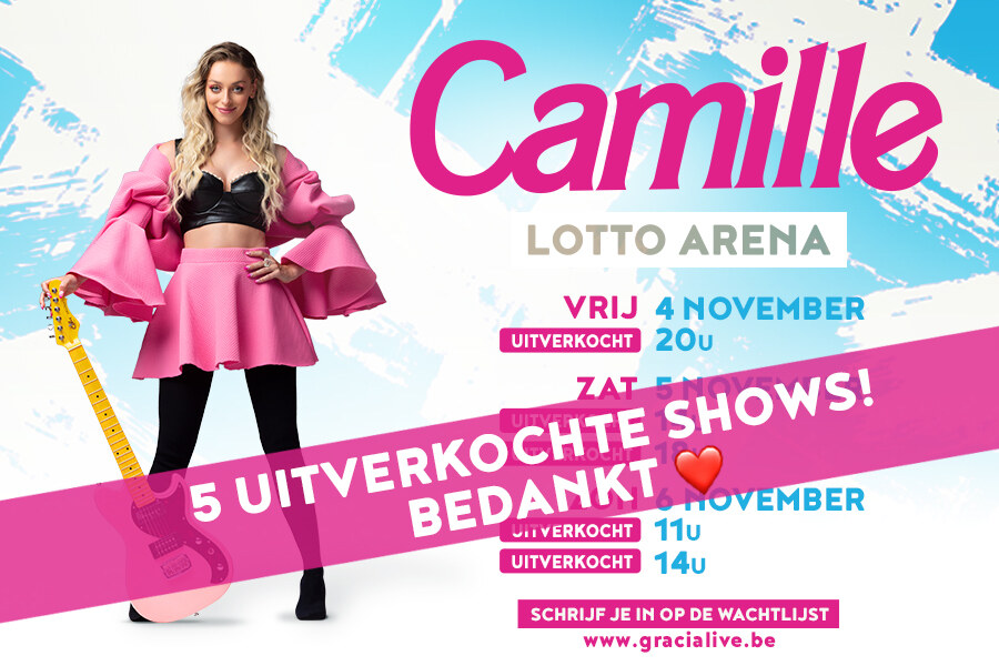 Camille verkoopt 5 Lotto Arena's uit én kondigt binnenkort nieuwe data aan!