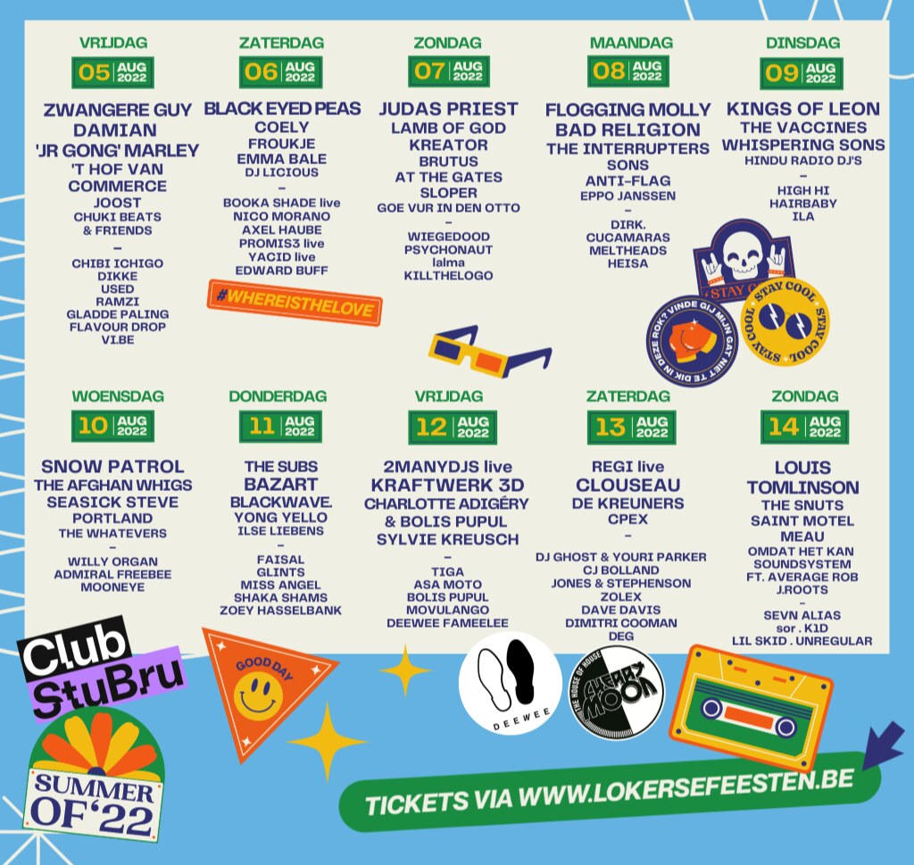 Alle timings van de Lokerse Feesten staan on-line! 