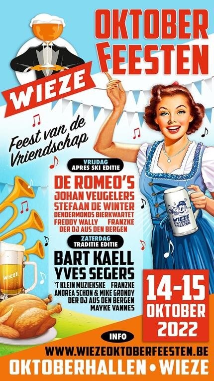 Wieze Oktoberfeesten 2022 stunten met headliners De Romeo’s, Bart Kaëll én lagere ticketprijs