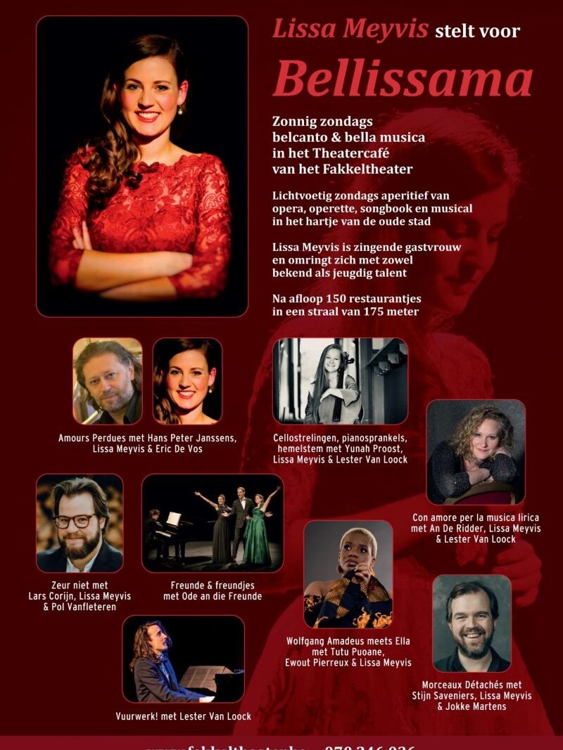 Lissa Meyvis start het nieuwe licht-klassieke seizoen van Bellissama op 9 oktober met Hans Peter Janssens in het Fakkeltheater
