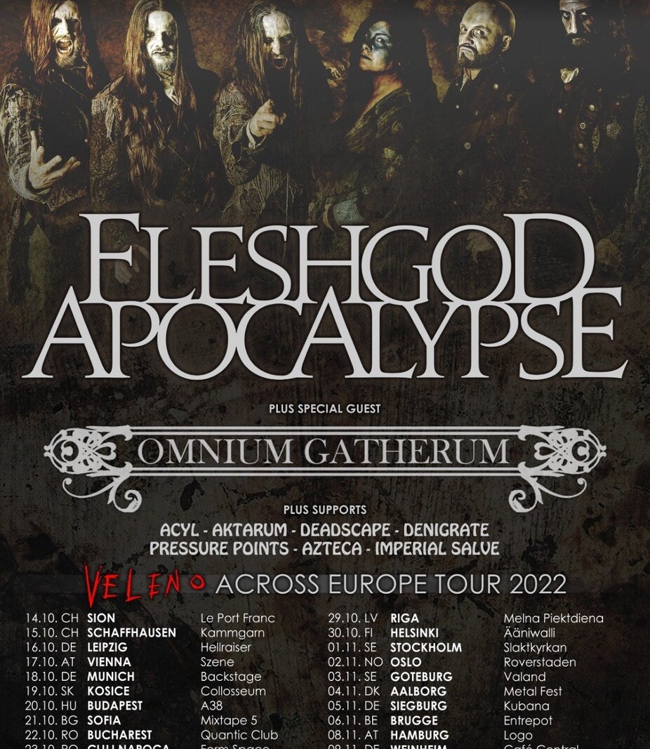 Fleshgod Apocalypse - Veleno Across Europe Tour 2022 kicks off on October 14th