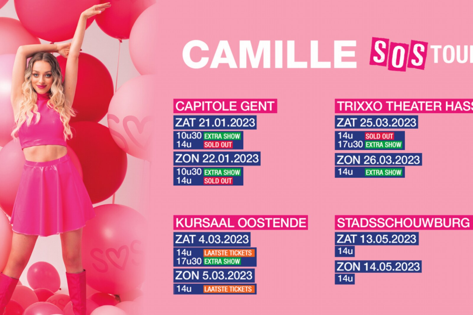 Camille - nieuwe trailer voor SOS tour in 2023 & countdown naar haar uitverkochte Lotto Arena concerten