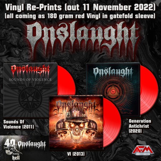 Thrash Metal icons Onslaught  unleash "Godhead" music video! 40th anniversary with a series of Vinyl re-prints & special "Anniversary Edition" of "Sounds Of Violence" album out now!