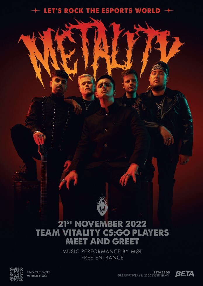 Team Vitality and Nuclear Blast announce Metality is coming to Copenhagen with a special concert by Danish band MØL