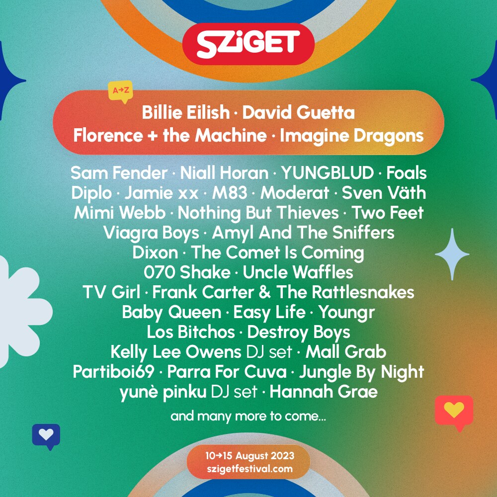 Billie Eilish, David Guetta, Florence + The Machine, Imagine Dragons en meer naar Sziget 2023