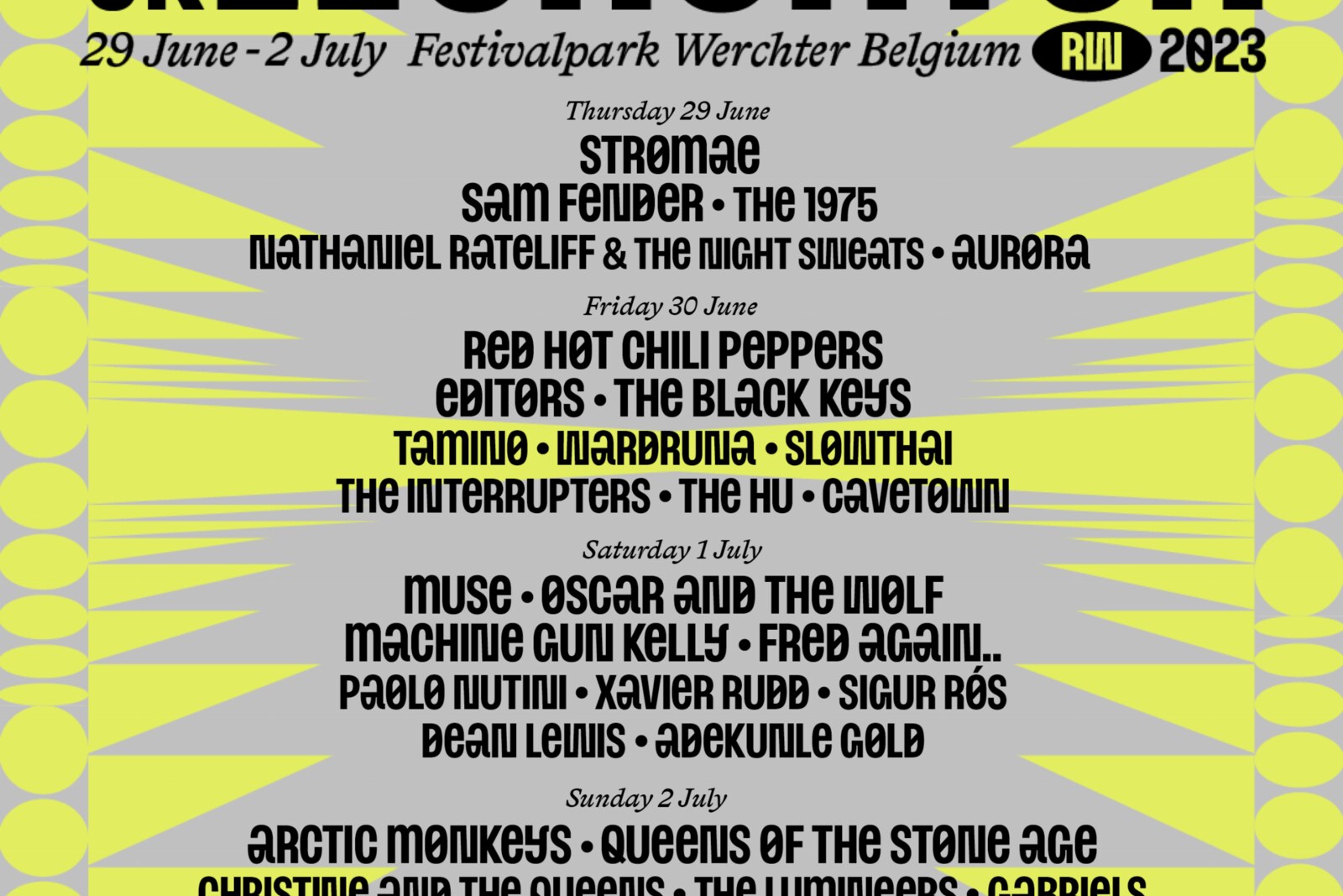 27 nieuwe namen voor Rock Werchter 2023
