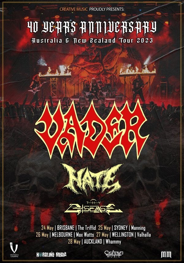 Vader Confirm May 2023 Australian + New Zealand Tour Dates + Announce Tour in Asia w/ HATE + THY DISEASE