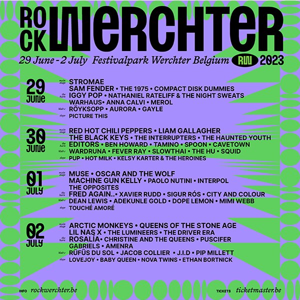 30 nieuwe namen voor Rock Werchter 2023!