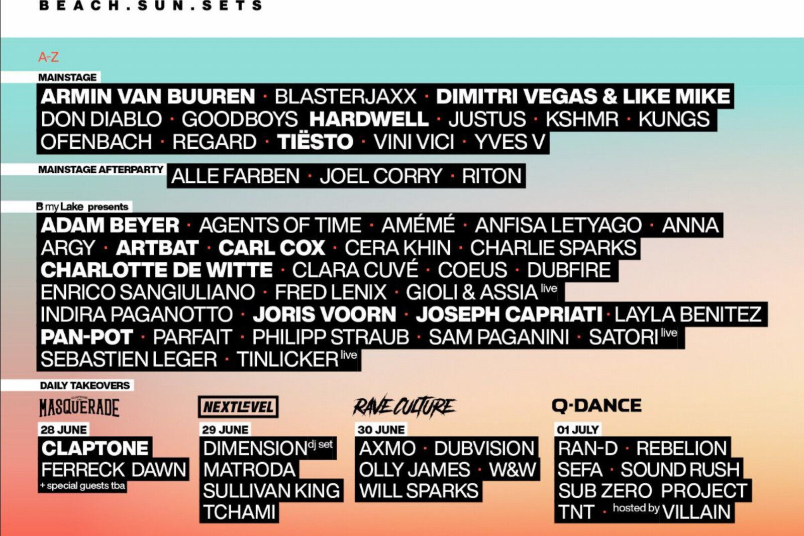 Charlotte de Witte, Tiësto en Carl Cox en 40 andere nieuwe namen voor Balaton Sound