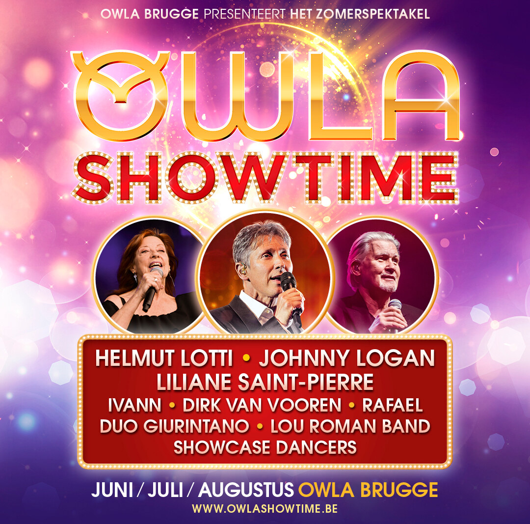 OWLA Brugge lanceert SHOWTIME: nieuw zomerspektakel met o.a. Helmut Lotti, Johnny Logan & Liliane Saint-Pierre