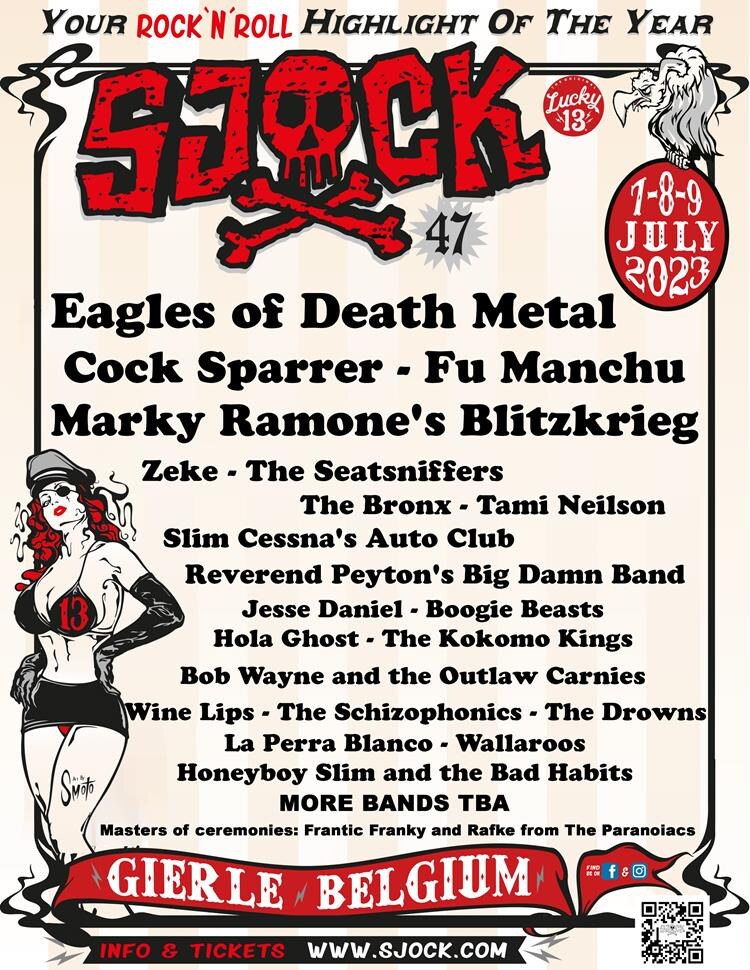 Nieuwe namen voor Sjock o.a. Cock Sparrer, Fu Manchu, Marky Ramones Blitzkrieg 