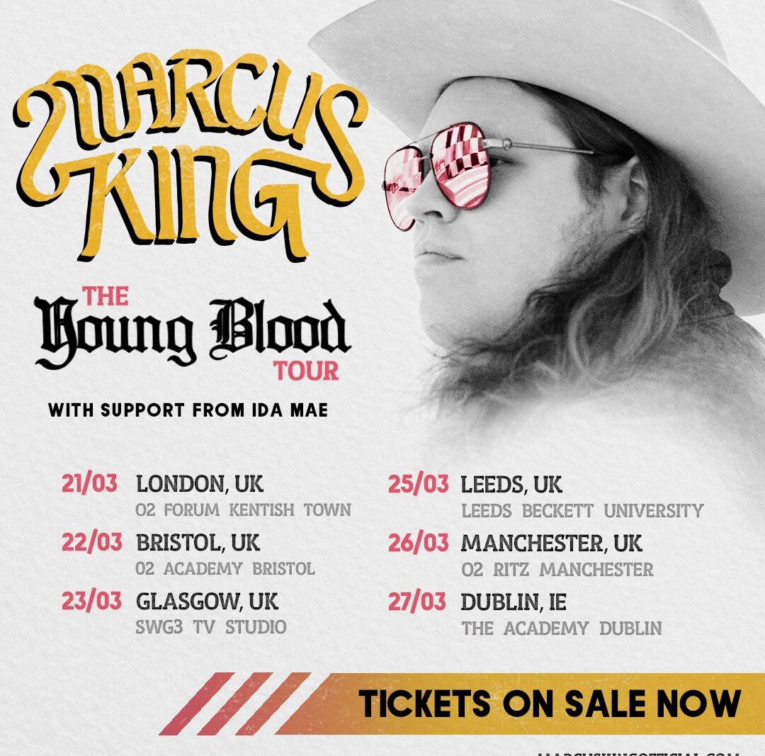 Marcus King UK Headline Tour starts 21st March