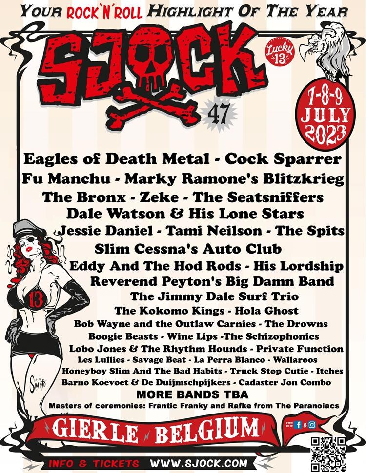 Nieuwe namen voor Belgische festival Sjock o.a. Dale Watson & His Lone Stars, The Spits, Eddy & The Hot Rods
