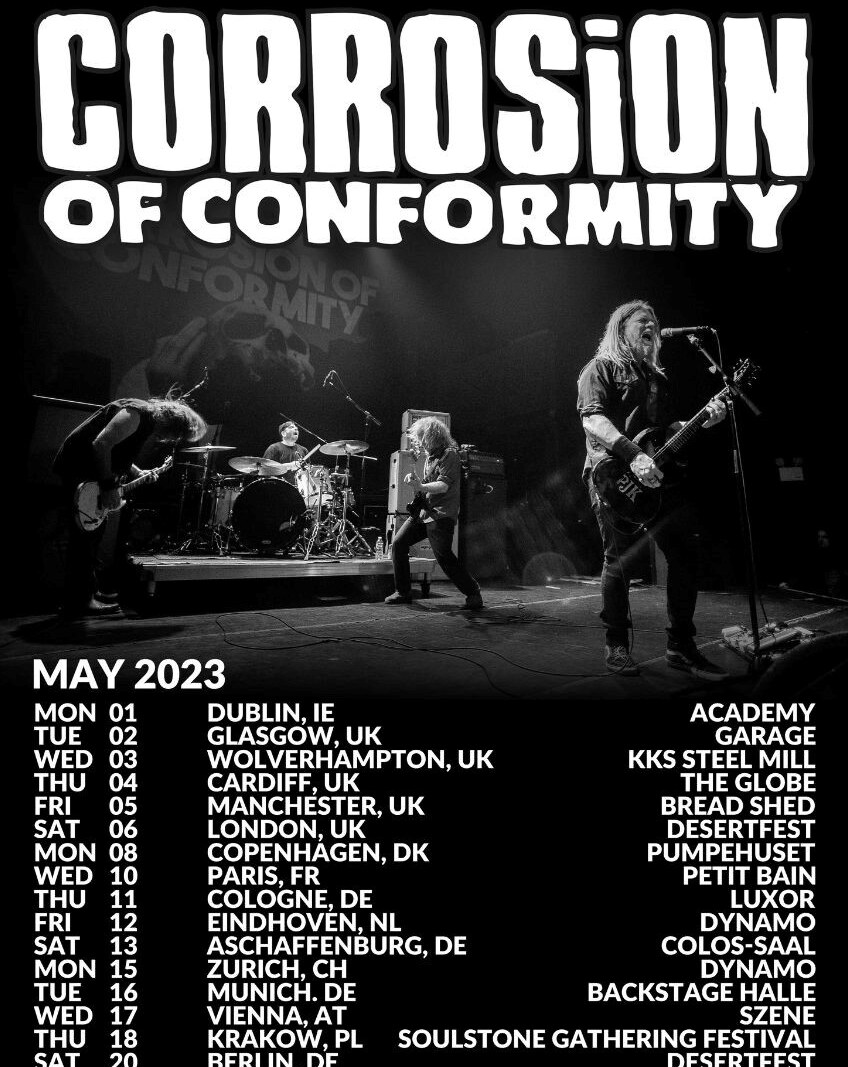 Corrosion Of Conformity release cover of 'On The Hunt' by Lynyrd Skynyrd + European tour dates kick off May 1st