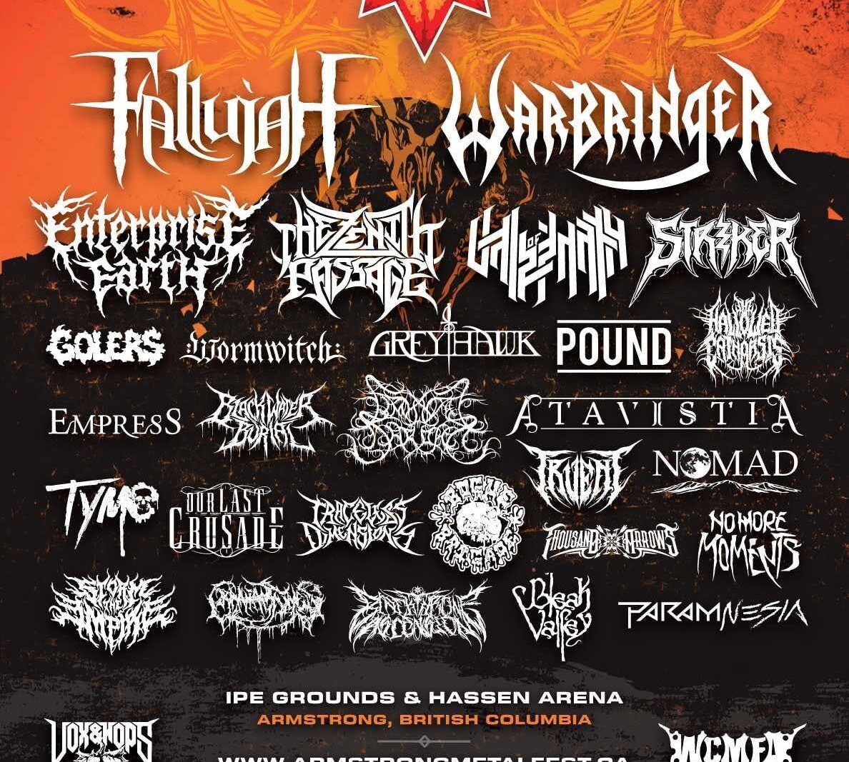 Armstrong MetalFest The 2023 lineup features headliners 