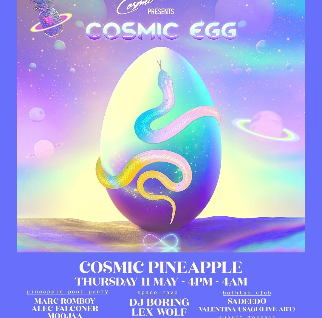 Cosmic Pineapple opening - May 11 - Cosmic Egg: DJ Boring + Cosmic Activation +  Healing Garden + Cosmic Bazaar + Earth Percent and much more...