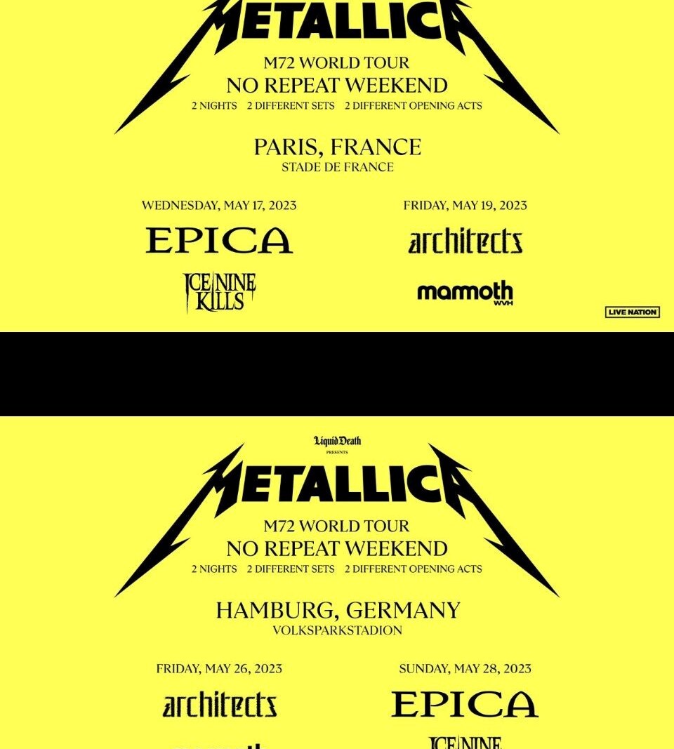 Epica  - To Support Metallica On Stadium Shows In May