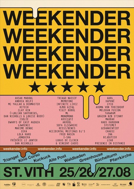 New festival ‘Weekender’ debuts in St Vith (Belgium) August 25th-27th