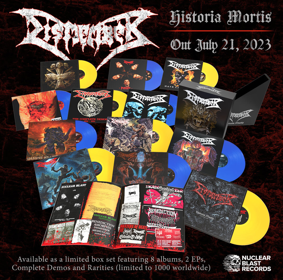 Dismember Release Limited 'Historia Mortis' 12 LP Box Set Feat. All 8 Studio Albums, 2 EPs + Assorted Demos And Rarities
