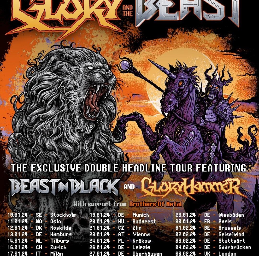 Gloryhammer and Beast in Black Join Forces for the Glory And The Beast – Double Headline Tour 2024, Supported by Brothers of Metal