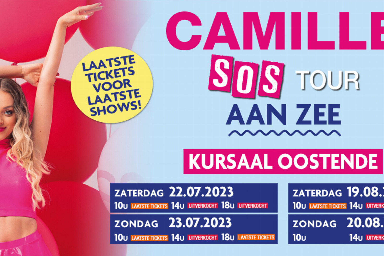Binnen exact één maand komt CAMILLE met haar laatste SOS-shows naar het Kursaal Oostende: Laatste tickets nu in verkoop! 
