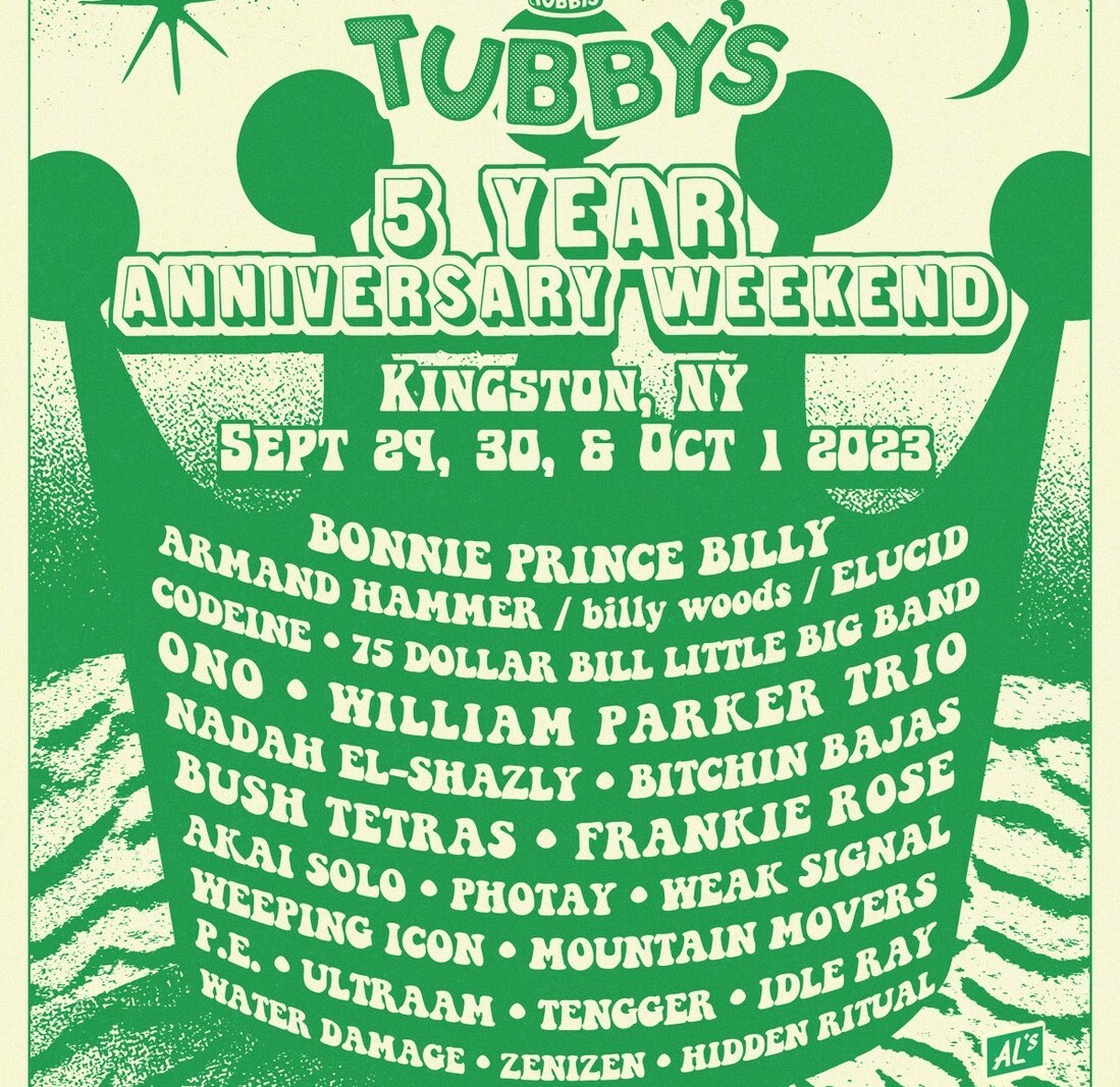 Bonnie Prince Billy, Armand Hammer, William Parker + more to play Tubby's 5 yr Anniversary Fest